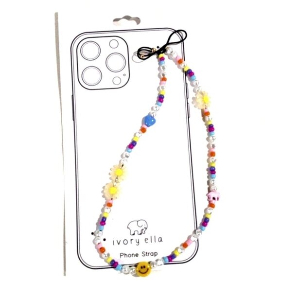 📱 Ivory Ella Colorful Beaded Phone Strap - Cute & Trendy Women's Accessory 🌈✨ - Picture 1 of 8